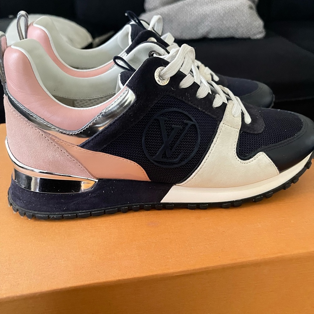 Louis Vuitton Black and Pink Sneakers with Chunky Sole